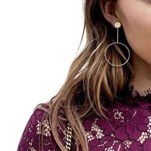 *VIOLET* Gold Circle Pendant Fashion Earrings